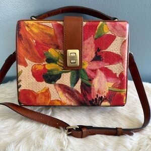 Patricia Nash Tauria Straw Leather Frame Bag